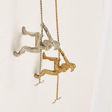 Climbing Woman-Wall Mounted-Thai Silver Leaf Wall Décor(جداريه تسلق- امرأة -  فضي)