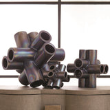 Cube Tube Sculpture-Black Luster-Medium(نحت على شكل مكعب - أسود لامع - وسط)