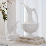 Elegant Grecian Ewer-Matte White-Small(إبريق من السيراميك البرتغالي لون أبيض مطفي مقاس 6*12 بوصة)