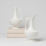 Elegant Grecian Ewer-Matte White-Small(إبريق من السيراميك البرتغالي لون أبيض مطفي مقاس 6*12 بوصة)