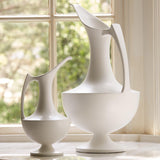 Elegant Grecian Ewer-Matte White-Small(إبريق من السيراميك البرتغالي لون أبيض مطفي مقاس 6*12 بوصة)