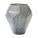 Faceted Stria Vase-Grey-Large(مزهرية رمادية بأوجه هندسية - كبيرة)