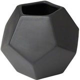 Faceted Vase-Matte Black-Medium(مزهرية الأوجه الخماسية- بلون أسود باهت- متوسطة)