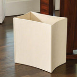 Folded Leather Wastebasket-Ivory(سلة  نفايات عاجية من الجلد المطوي)