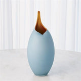 Frosted Blue Vase w/Amber Casing-Small(مزهرية مثلجة زرقاء بغلاف عنبر داخلي - صغير)