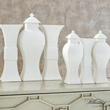 Garniture Urn-Matte White-Lg