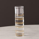 Glass Grid Carafe w/Cup-Gold(بريق زجاجي شبكي مع كوب ذهبي)