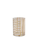 Glass Grid Vase-Gold-Small(مزهرية شبكية زجاجية -ذهبي-صغير)