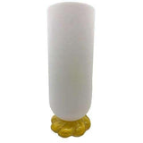 Golden Glass Rope Vase-Small(مزهرية ابيض مطفي على قاعدة لون ذهبي على شكل ملتوي حجم صغير مقاس 8.5*18.25 بوصة )