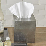 GunmetaL Silver Leaf Tissue Box