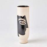 Hombra Vase-Natural w/Black Design