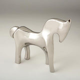 Horse-Bright Silver sculpture(قطعة بشكل الحصان - لونها فضي لامع)