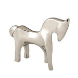 Horse-Bright Silver sculpture(قطعة بشكل الحصان - لونها فضي لامع)