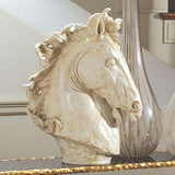 Lg Horse Head Sculpture-Marble Finish