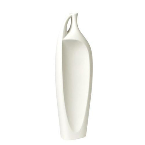 Indentation Vase-Matte White-Large(مزهرية - ابيض غير لامع - كبيرة)