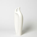 Indentation Vase-Matte White-Medium(مزهرية فارغة الوسط - ابيض مطفي - وسط)