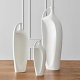 Indentation Vase-Matte White-Medium(مزهرية فارغة الوسط - ابيض مطفي - وسط)