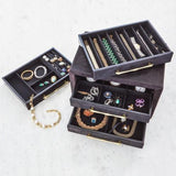 Jacqueline Jewelry Box-Black Hair-on-Hide(صندوق جاكلين للمجوهرات- أسود )