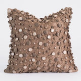 Jewel Pillow-Bronze(وسادة مرصعة بالخرز و الزجاج ثلاثية الأبعاد لون برونزي مقاس 20*20 بوصة)