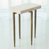 Laforge Accent Table-Antique Gold w/White Honed Marble Top(~ طاولة لافورج اللكنة العتيقة الذهب ث / أبيض أعلى الرخام )