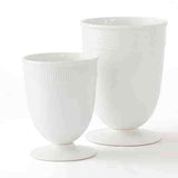 Large Banded Ceramic Vase in White(مزهرية من السيراميك كبيرة لونها أبيض)