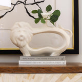 Lion Vase-Matte White(مزهرية  الأسد - ابيض غير لامع)