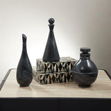 Marble Swell Bottle-Black(زجاجة رخامية منتفخة - أسود)