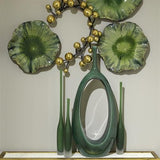 Medium Lily Plate-Green-15"(ديكور حائط زهرة السوسن - أخضر - 15)