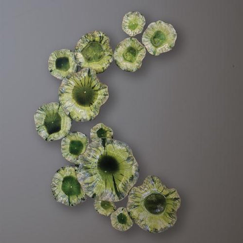 Medium Lily Plate-Green-Small(ديكور حائط زهرة السوسن - أخضر - صغير)