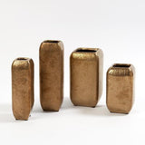 Narrow Hammered Vase-Matte Gold-Large(مزهرية ضيقة مطروقة - ذهبي غير لامع - كبيرة)