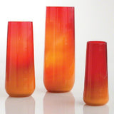 Ombre Taper Vase-Red/Orange-Large(مزهرية أسطوانية باللونين الأحمر والبرتقالي - حجم كبير)