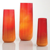 Ombre Taper Vase-Red/Orange-Small(مزهرية أسطوانية باللونين الأحمر والبرتقالي - حجم صغير)