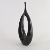 Open Oval Ring Vase-Celestial-Small(مزهرية  بشكل حلقة بيضاوية  ذات عنق رفيع-  صغيرة - بلون سماوي)