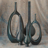 Open Oval Ring Vase-Celestial-Small(مزهرية  بشكل حلقة بيضاوية  ذات عنق رفيع-  صغيرة - بلون سماوي)