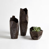 Origami Vase-Reactive Bronze-Small(مزهرية - برونز - صغير)