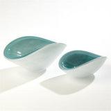 Pinched Cased Glass Bowl-Azure-Small