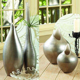 Platinum Stripe Vase-Medium(مزهرية مزخرفة بشريط من البلاتين - متوسطة)