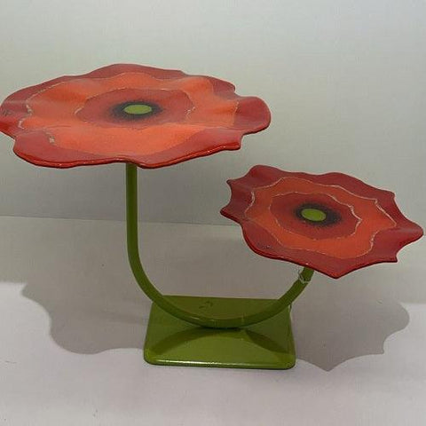 Poppy Plate Stand-Red(حامل الوردتين الحمراوين)