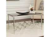 Buy Quatrefoil Rectangular Table-Nickel w/Black Granite Online at best prices in Riyadh
