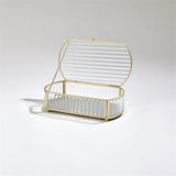 Reeded Glass Oval Box-Sm