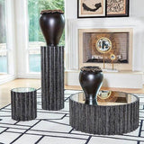 Reflective Column Side Table-Black Cerused Oak(طاولة جانبية رفلكتيف كولمن كوكتيل لون بلوط أسود)