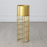 Ringed Planter-Brass-Lg