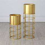 Ringed Planter-Brass-Sm