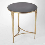 Buy Round French Square Leg Table-Brass & Black Granite Online at best prices in Riyadh