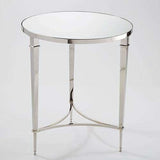 Buy Round French Square Leg Table-Nickel & Mirror Online at best prices in Riyadh