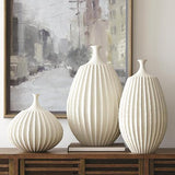 Sawtooth Vase-Rustic White-Medium