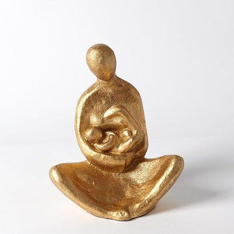 Seated Mother with Infant Sculpture-Gold Leaf