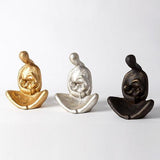 Seated Mother with Infant Sculpture-Silver Leaf