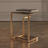 Set of 2 C-Nesting Tables-Brass(S / 2  طاولات متداخلة من النحاس الأصفر)