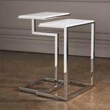 Set of 2 C-Nesting Tables-Nickel(طاولات جانبية متداخلة - نيكل - مجموعة من ٢)